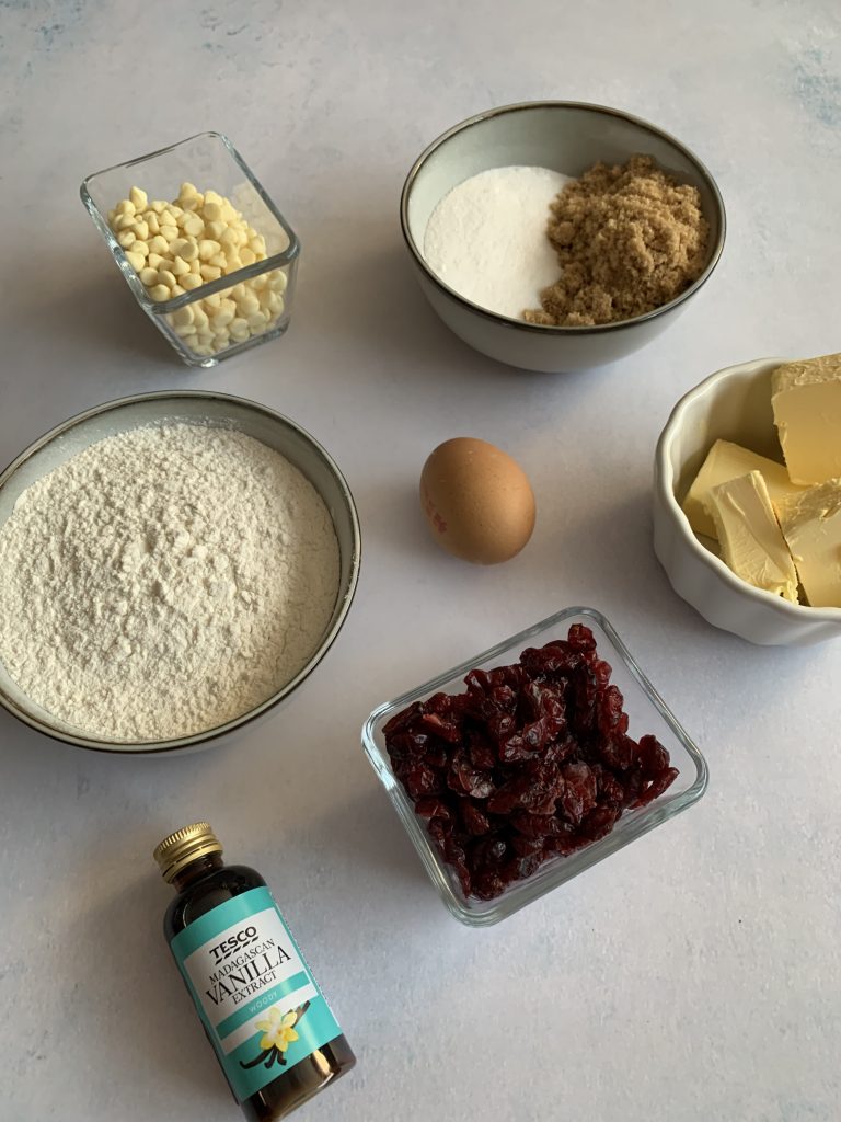 Cranberry and white chocolate cookies.