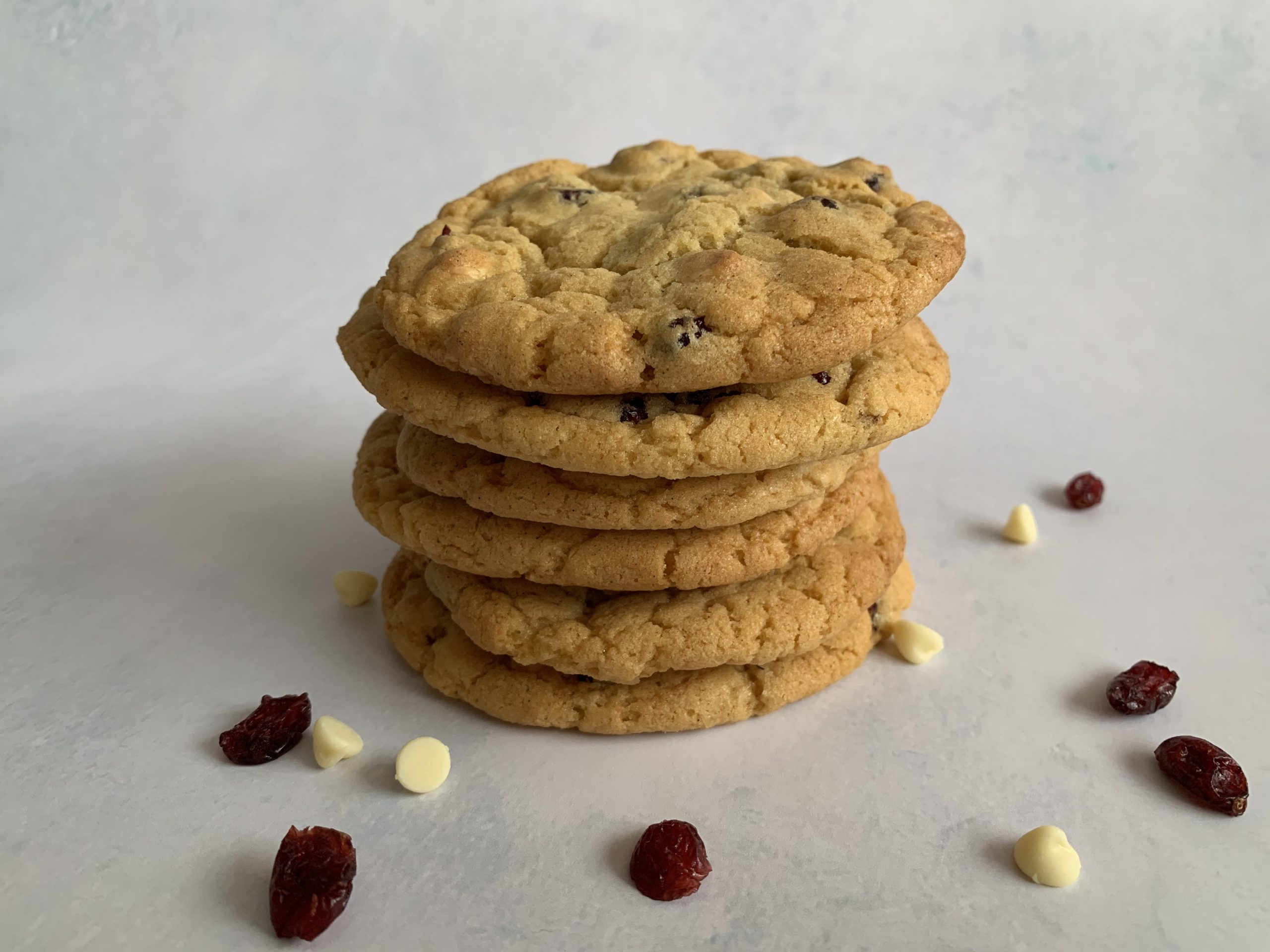 Cranberry and white chocolate cookies