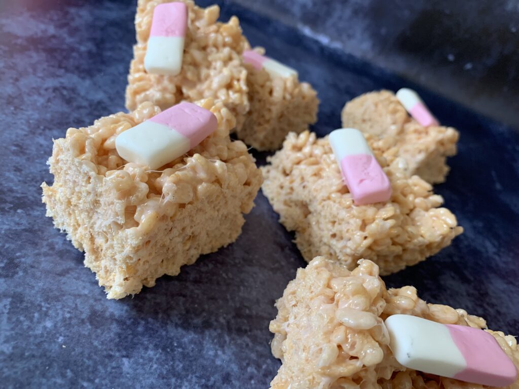 Drumstick Squashies rice crispy squares